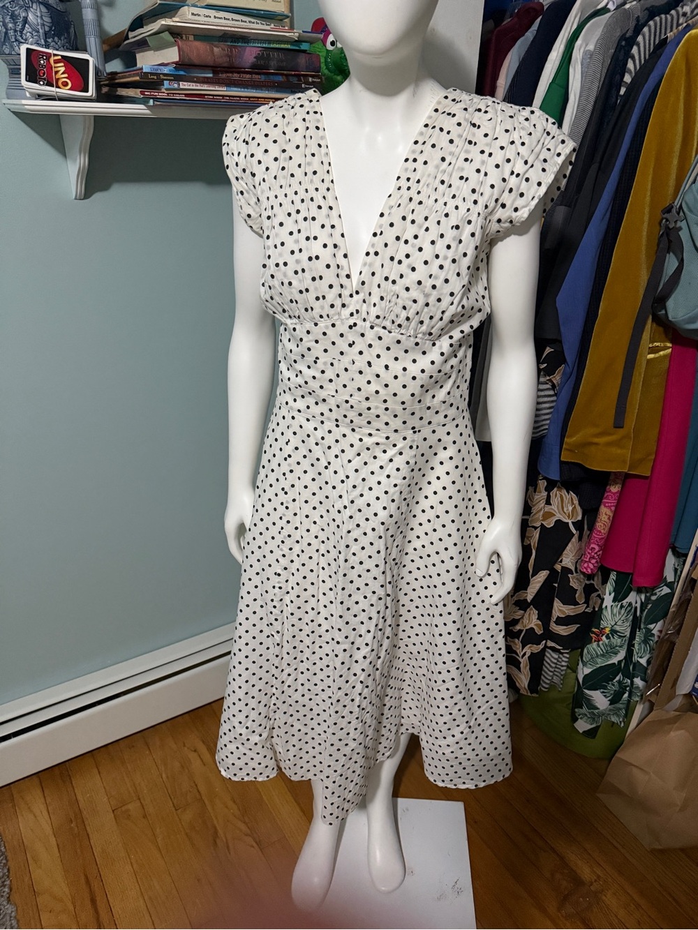 White Polka Dot 1940’s style Midi Dress - Trashy Diva by Candace Gwinn